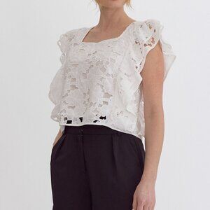 Entro Lace Floral Top - NWT - Size Small